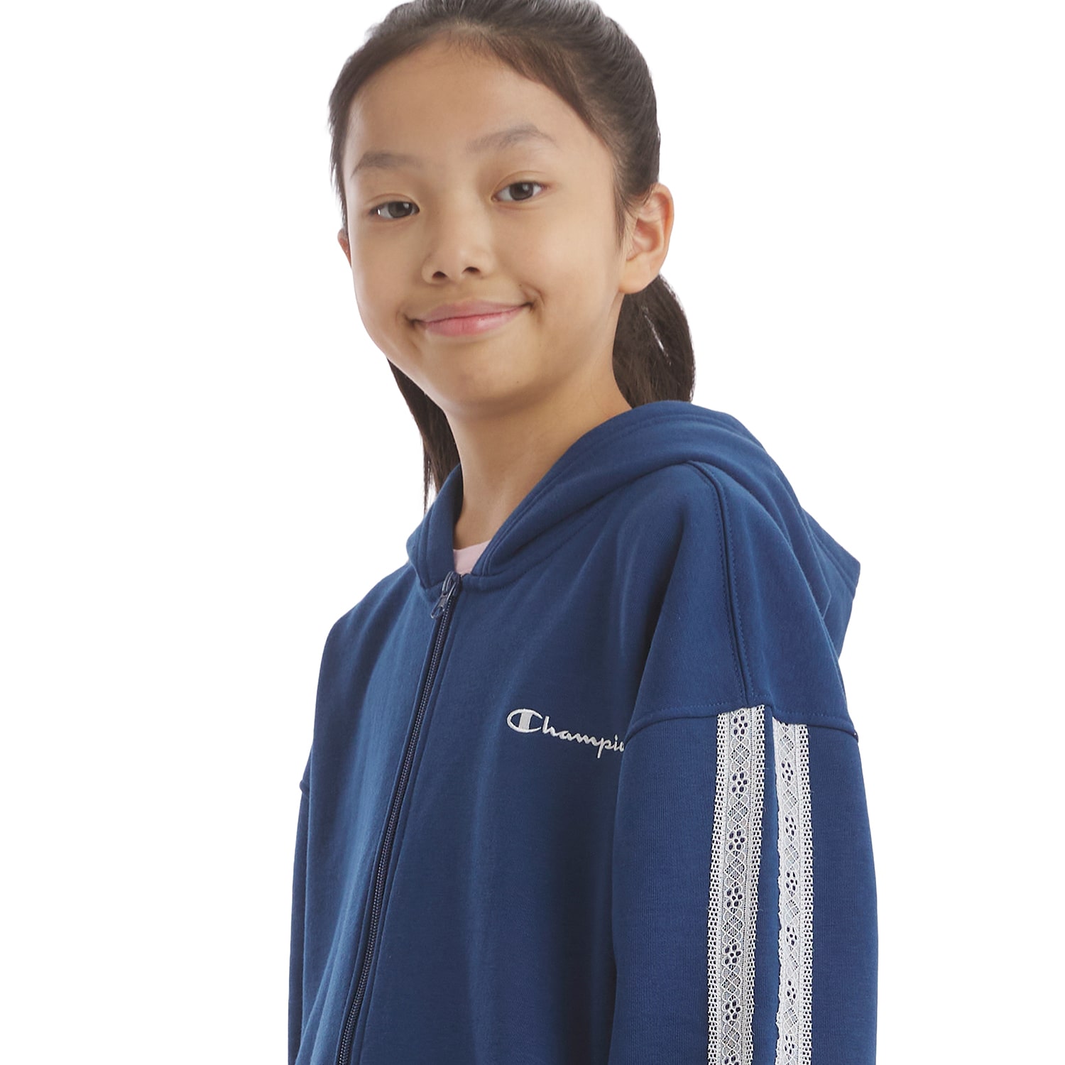 Champion Big Kid Girls Long Sleeve Fleece Zipper Active Hoodie