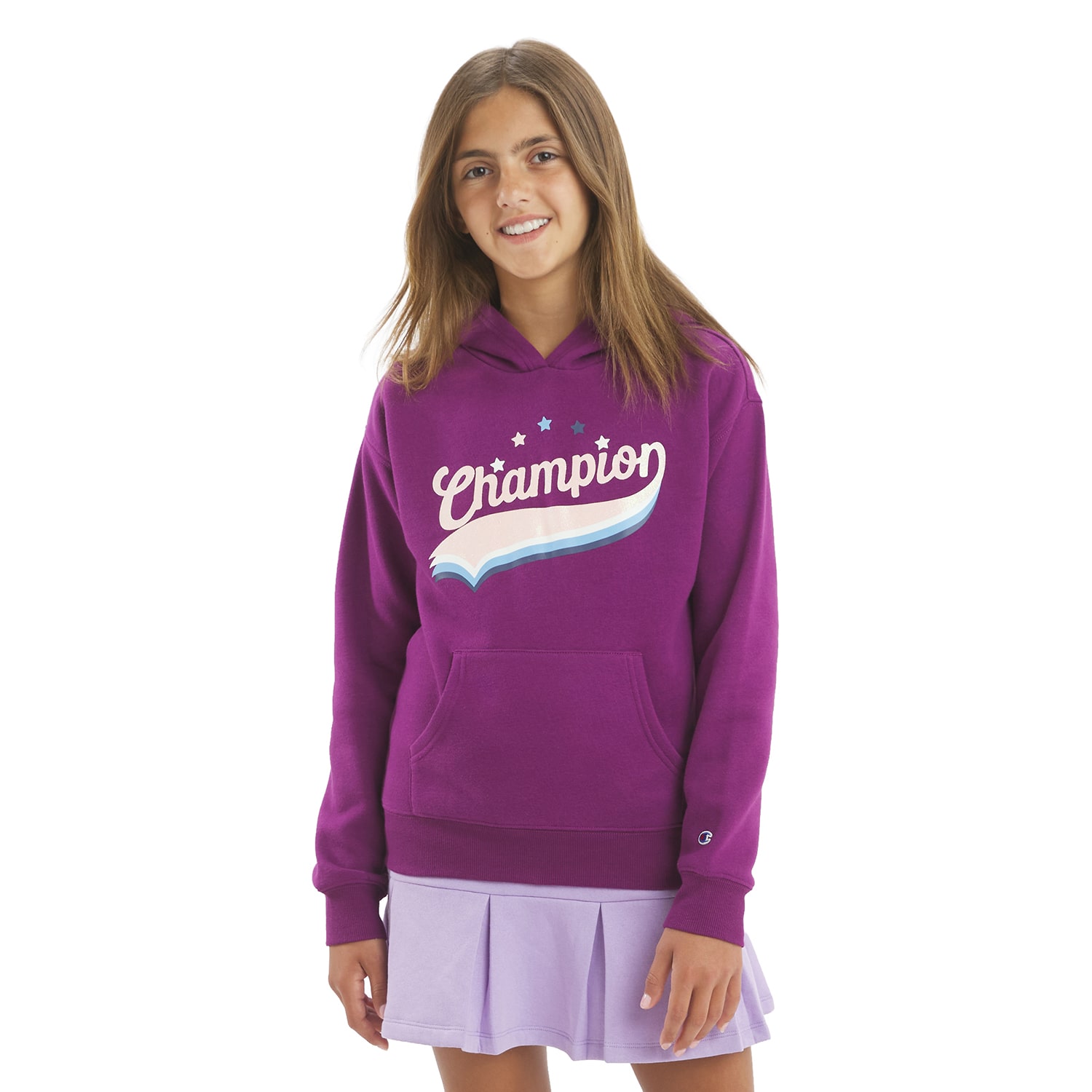 Champion Big Kid Girls Long Sleeve Fleece Active Hoodie