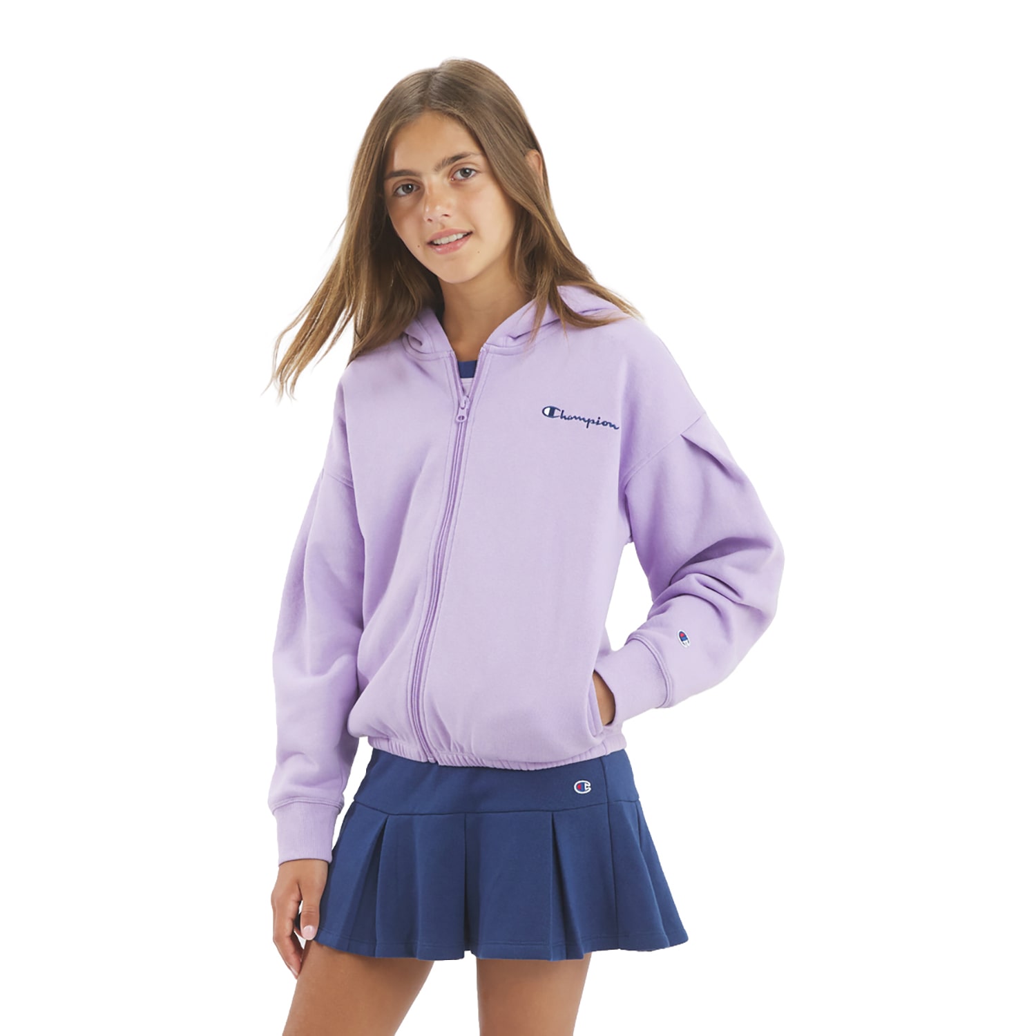 Champion Big Kid Girls Long Sleeve Fleece Zipper Active Hoodie