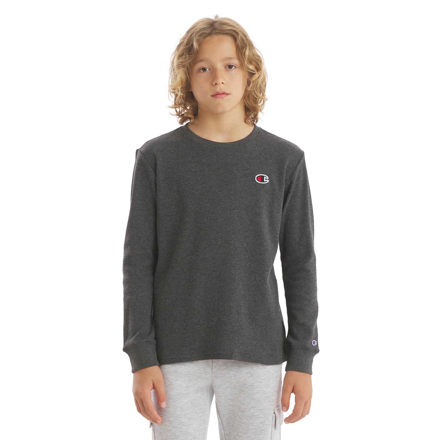 Champion Big Kid Boys Crew Neck Short Sleeve Classic Fit Thermal Top