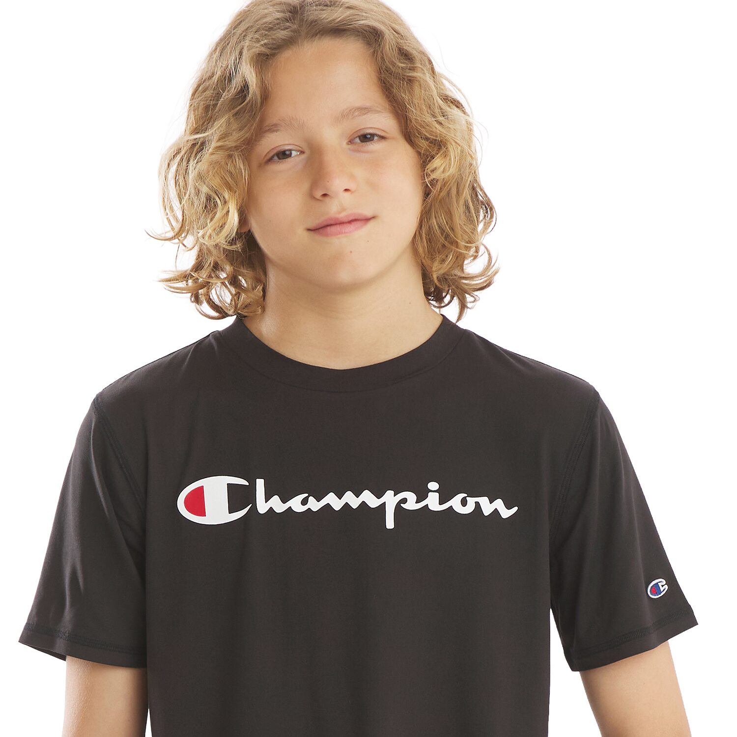 Champion Big Kid Boys Crew Neck Short Sleeve Classic Fit Graphic T-Shirt