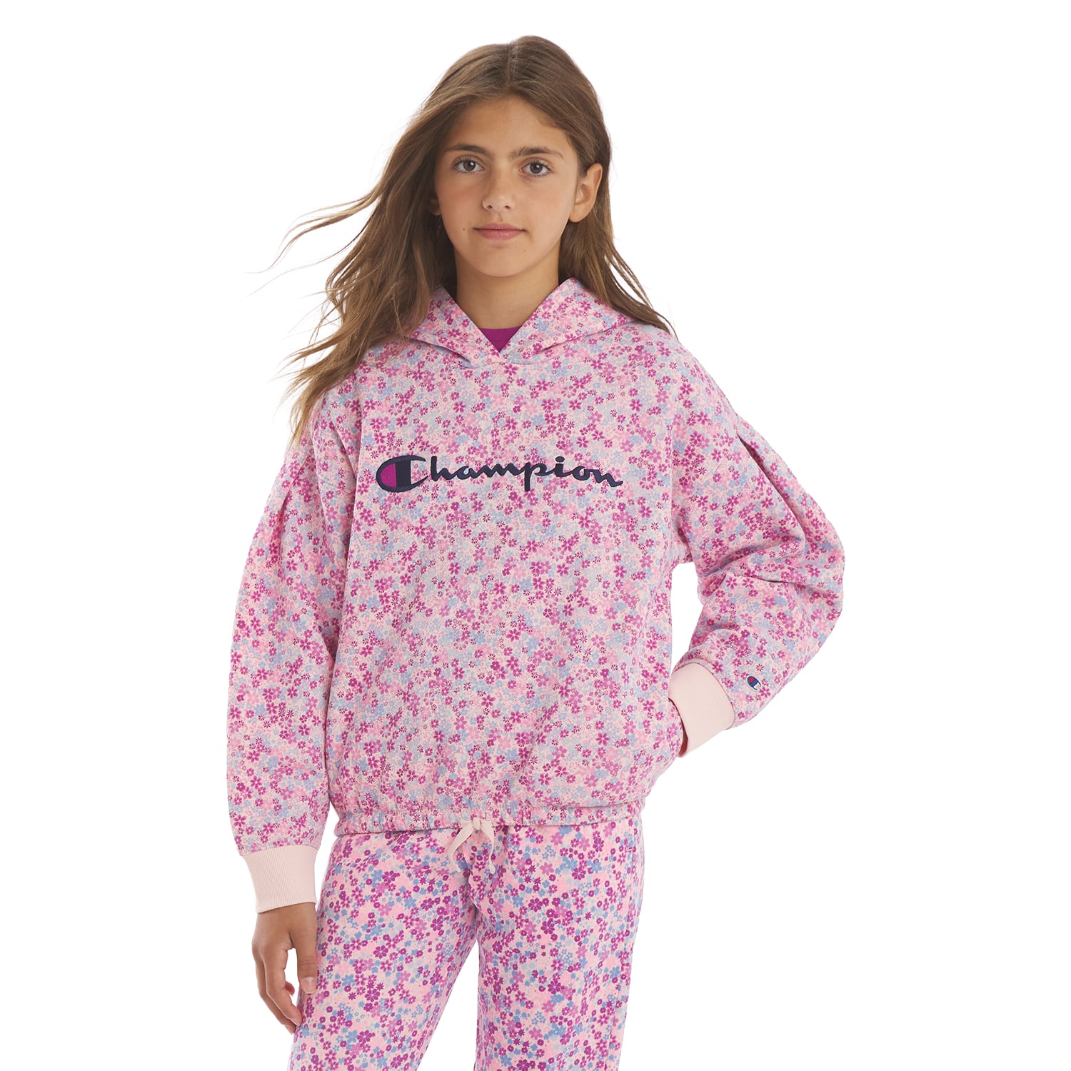 Champion Big Kid Girls Long Sleeve Fleece Active Hoodie