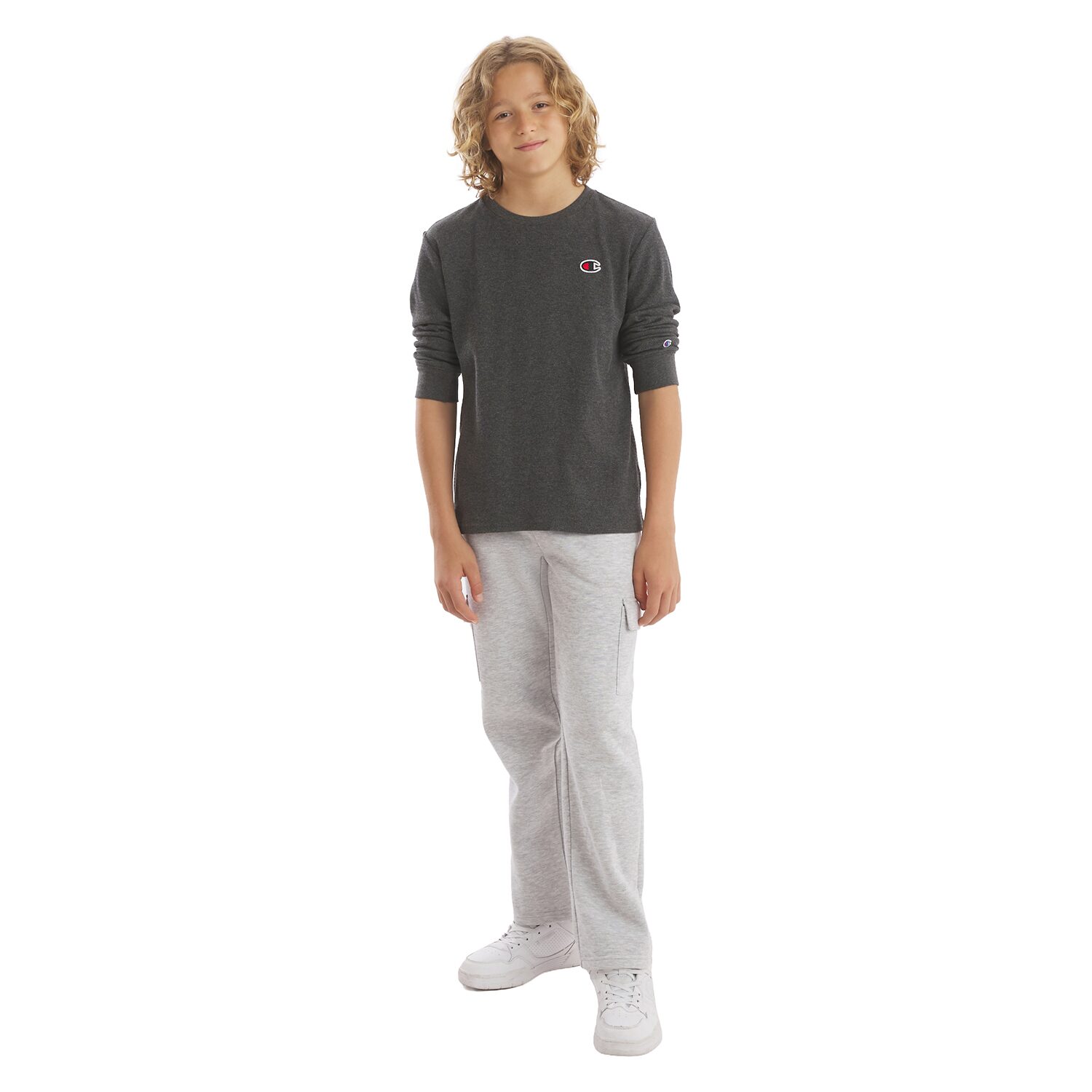 Champion Big Kid Boys Crew Neck Short Sleeve Classic Fit Thermal Top
