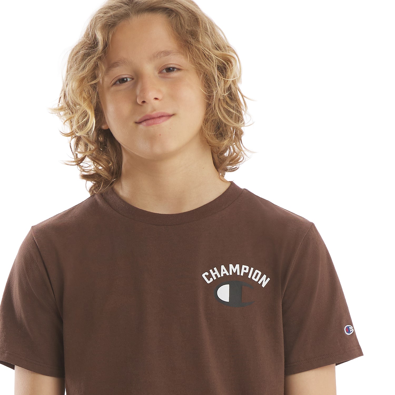 Champion Big Kid Boys Crew Neck Short Sleeve Classic Fit Graphic T-Shirt