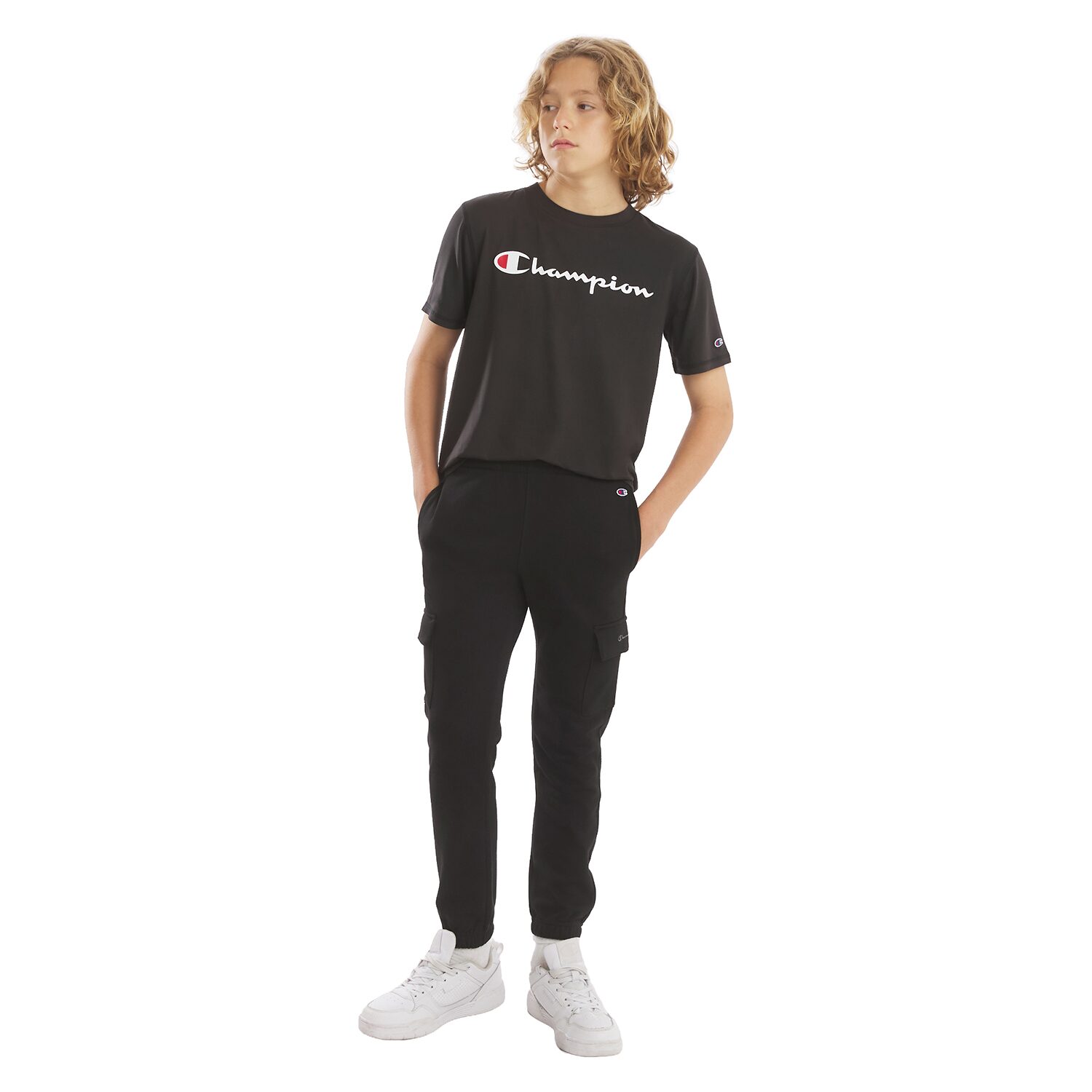 Champion Big Kid Boys Crew Neck Short Sleeve Classic Fit Graphic T-Shirt