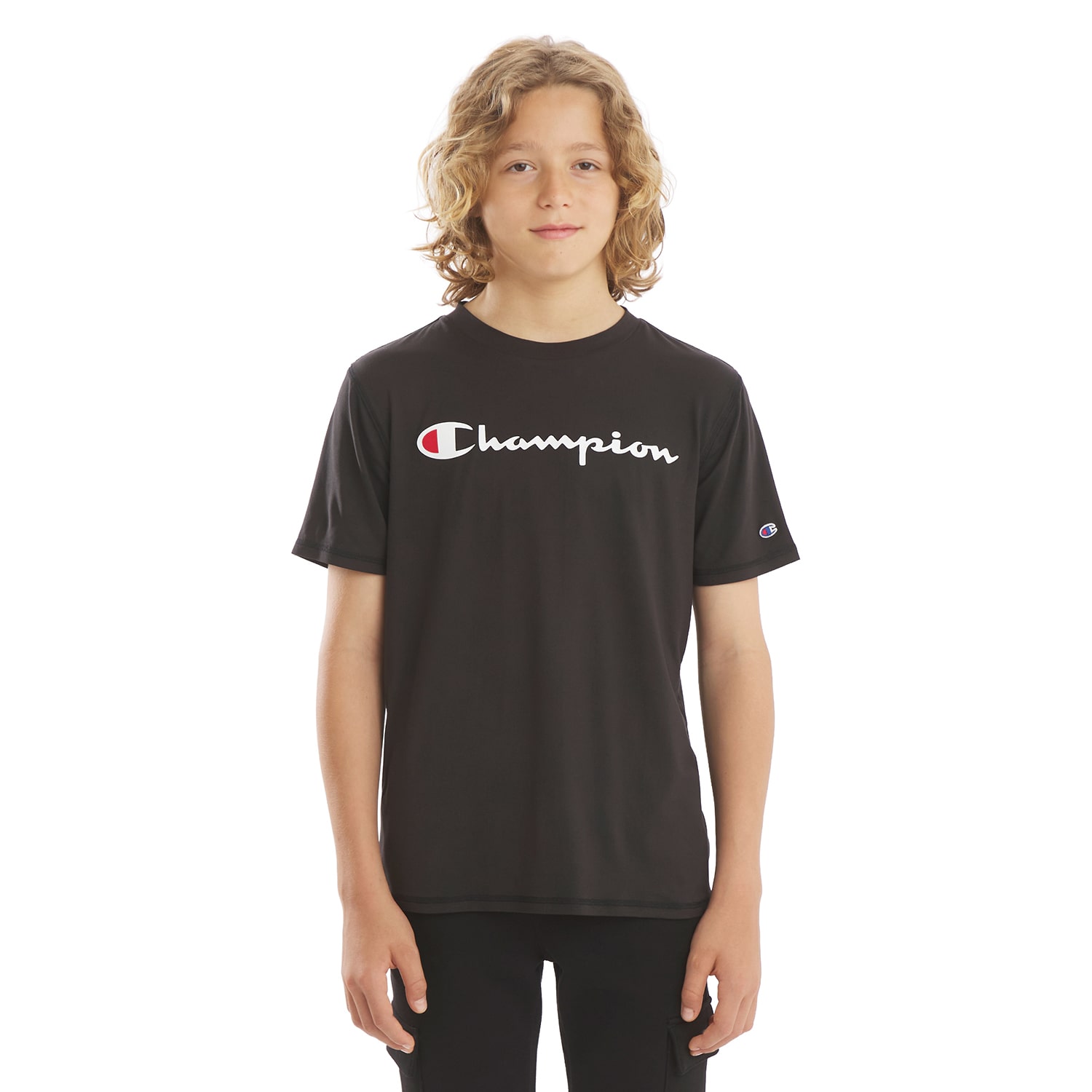 Champion Big Kid Boys Crew Neck Short Sleeve Classic Fit Graphic T-Shirt