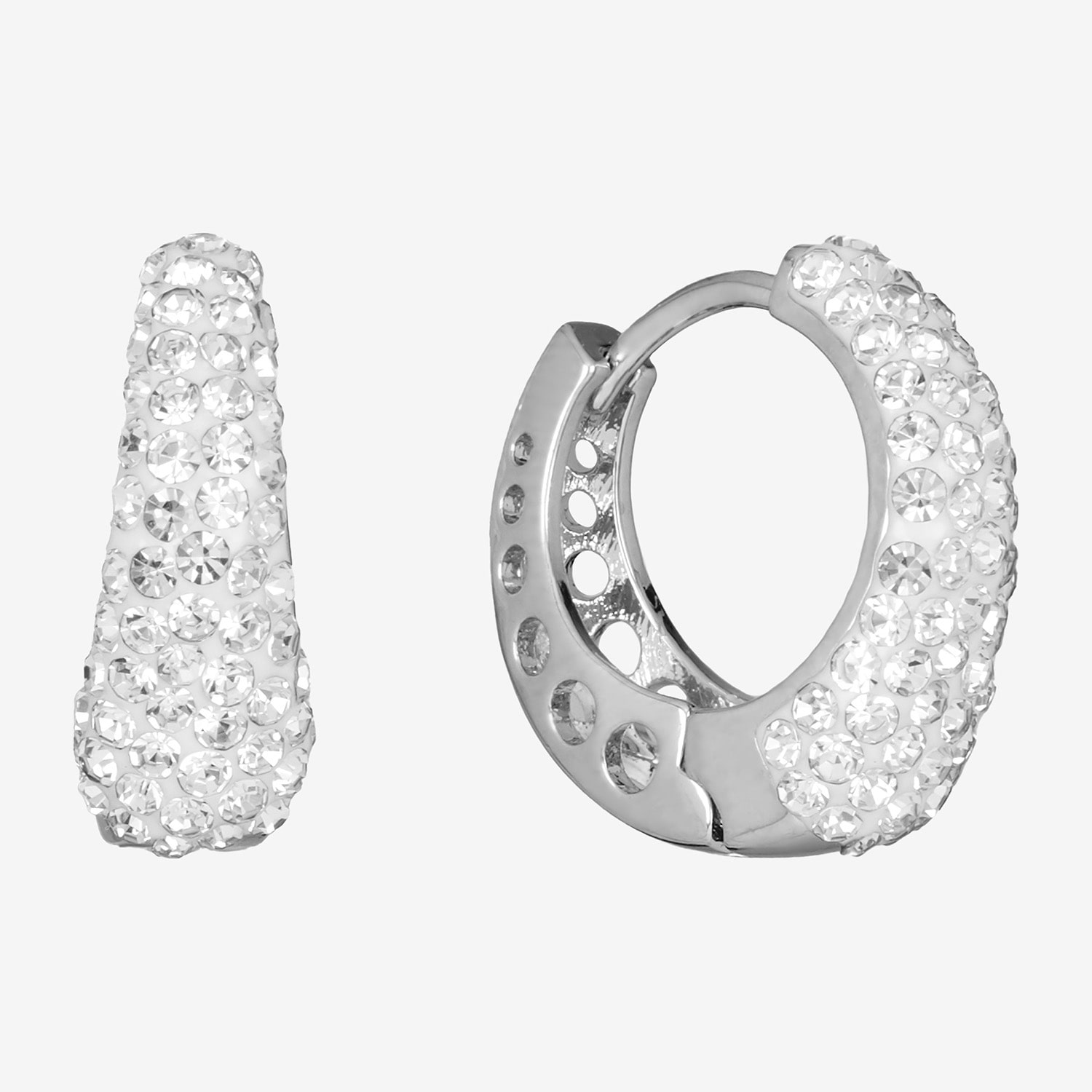 Sparkle Allure Womens Crystal 17.7mm Hoop Earrings