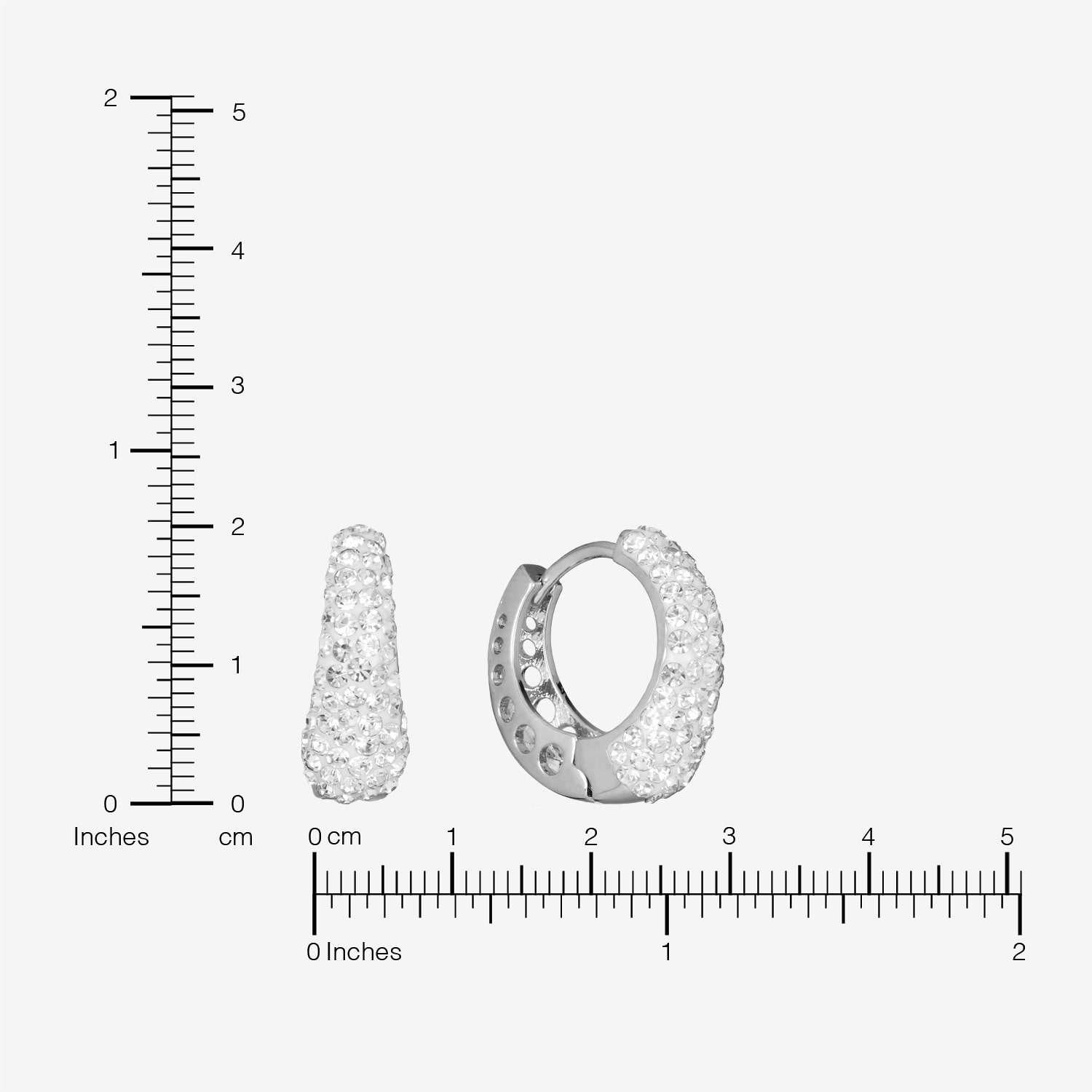 Sparkle Allure Womens Crystal 17.7mm Hoop Earrings