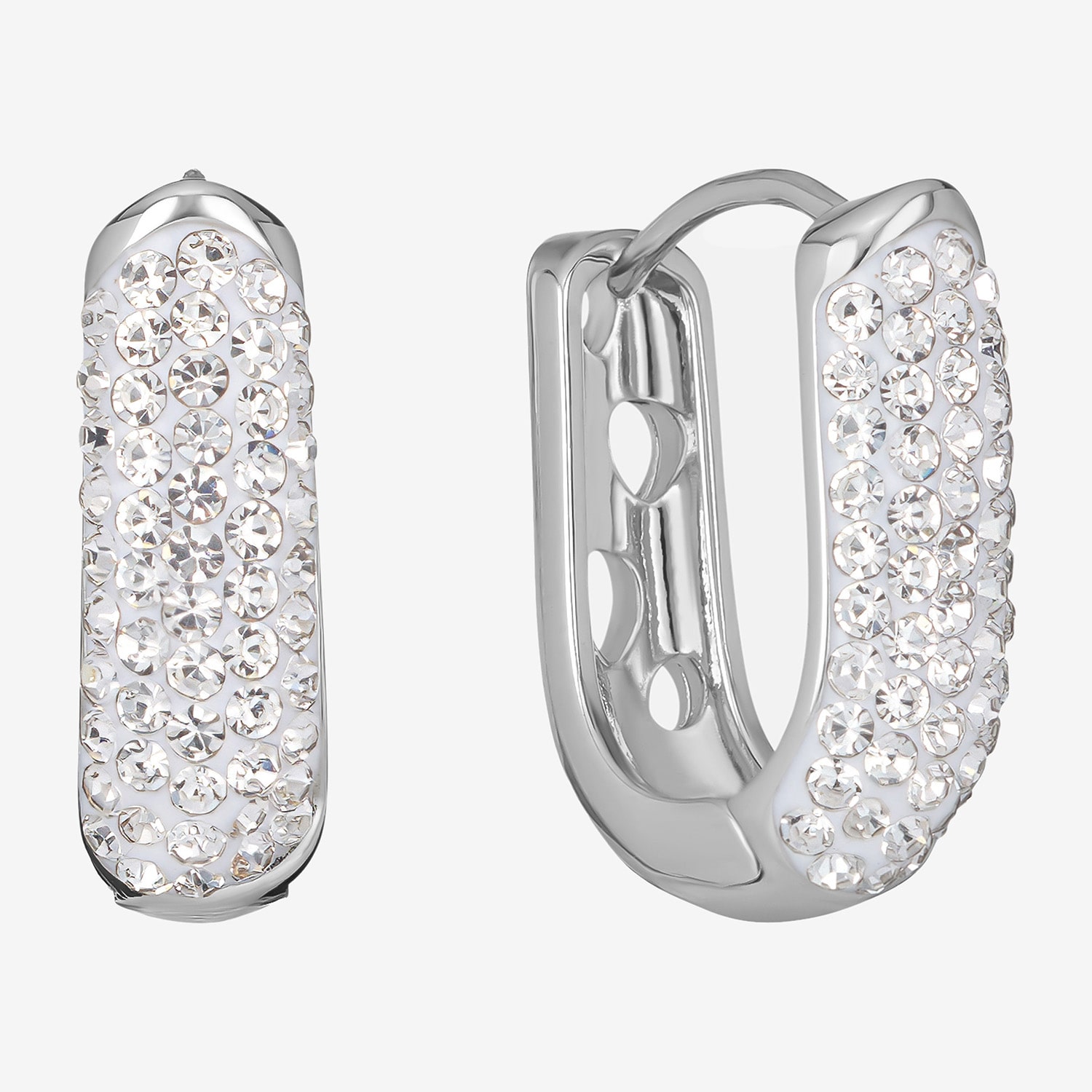 Sparkle Allure Womens Crystal 20mm Hoop Earrings