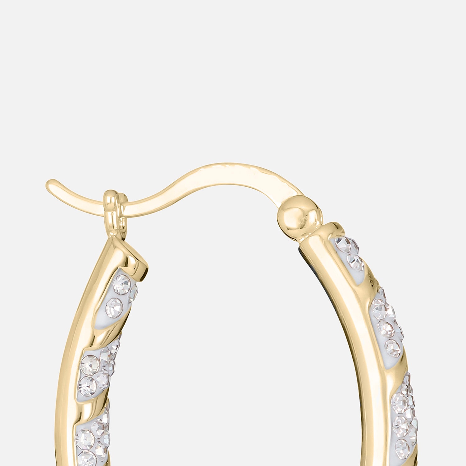 Sparkle Allure Womens Crystal 14K Gold Over Brass 32mm Hoop Earrings