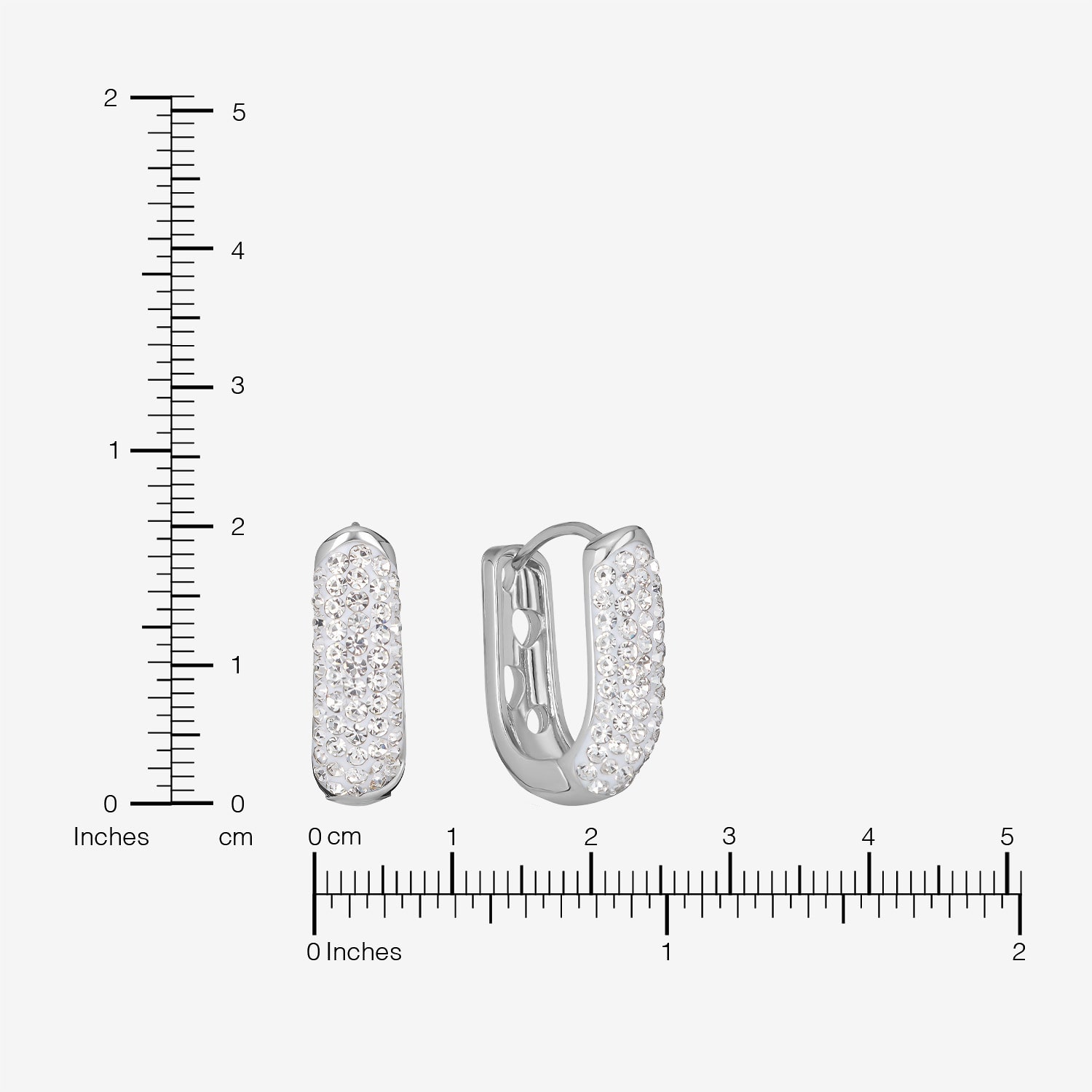 Sparkle Allure Womens Crystal 20mm Hoop Earrings
