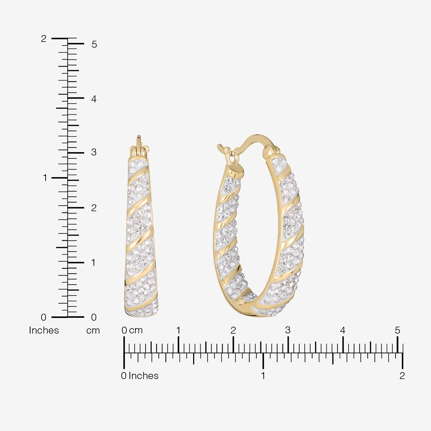 Sparkle Allure Womens Crystal 14K Gold Over Brass 32mm Hoop Earrings