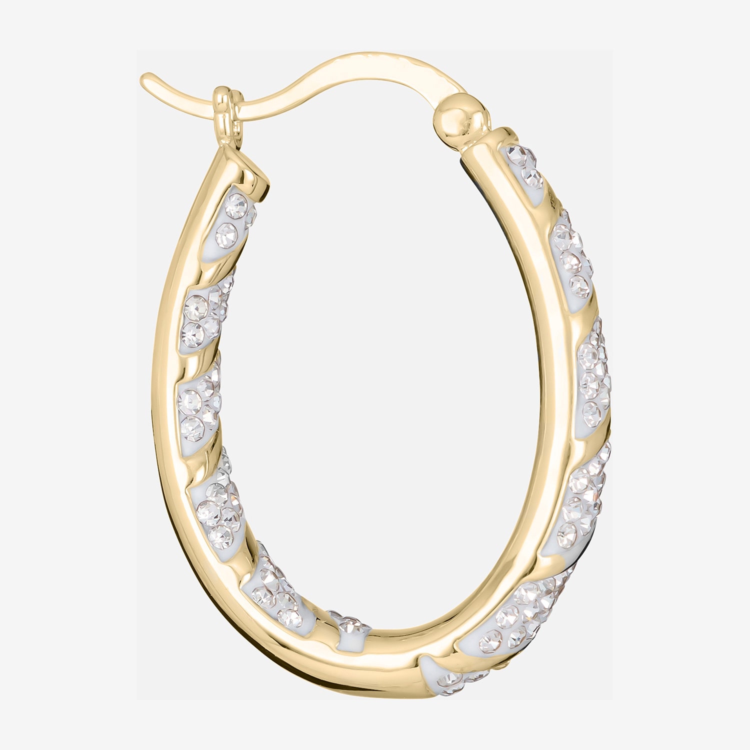Sparkle Allure Womens Crystal 14K Gold Over Brass 32mm Hoop Earrings