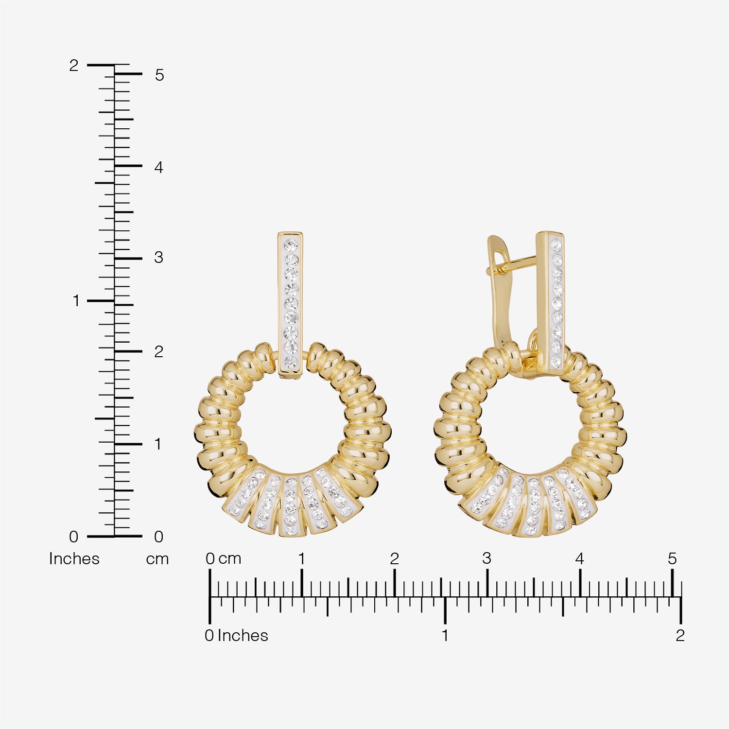 Sparkle Allure Womens Crystal 14K Gold Over Brass 31.7mm Hoop Earrings