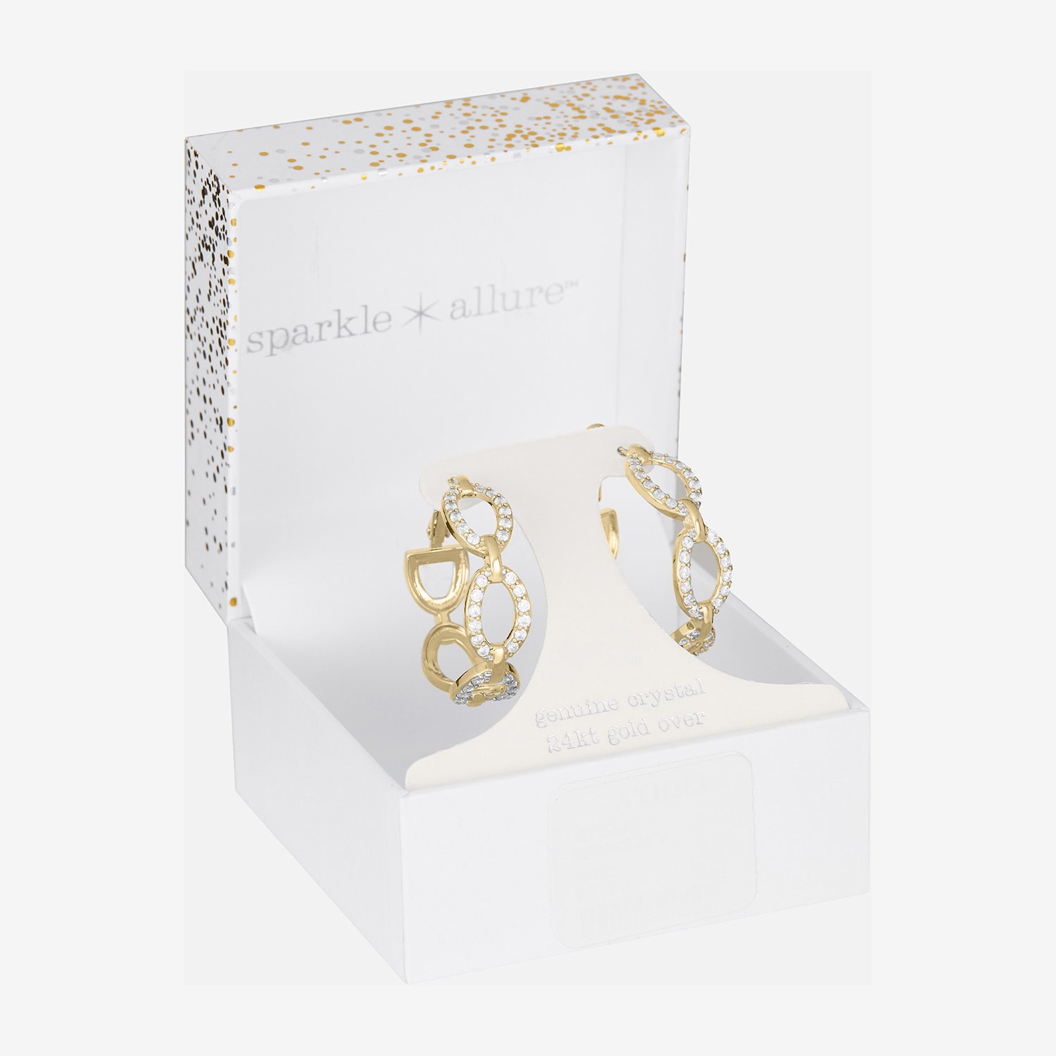 Sparkle Allure Womens Cubic Zirconia 14K Gold Over Brass 33.2mm Hoop Earrings