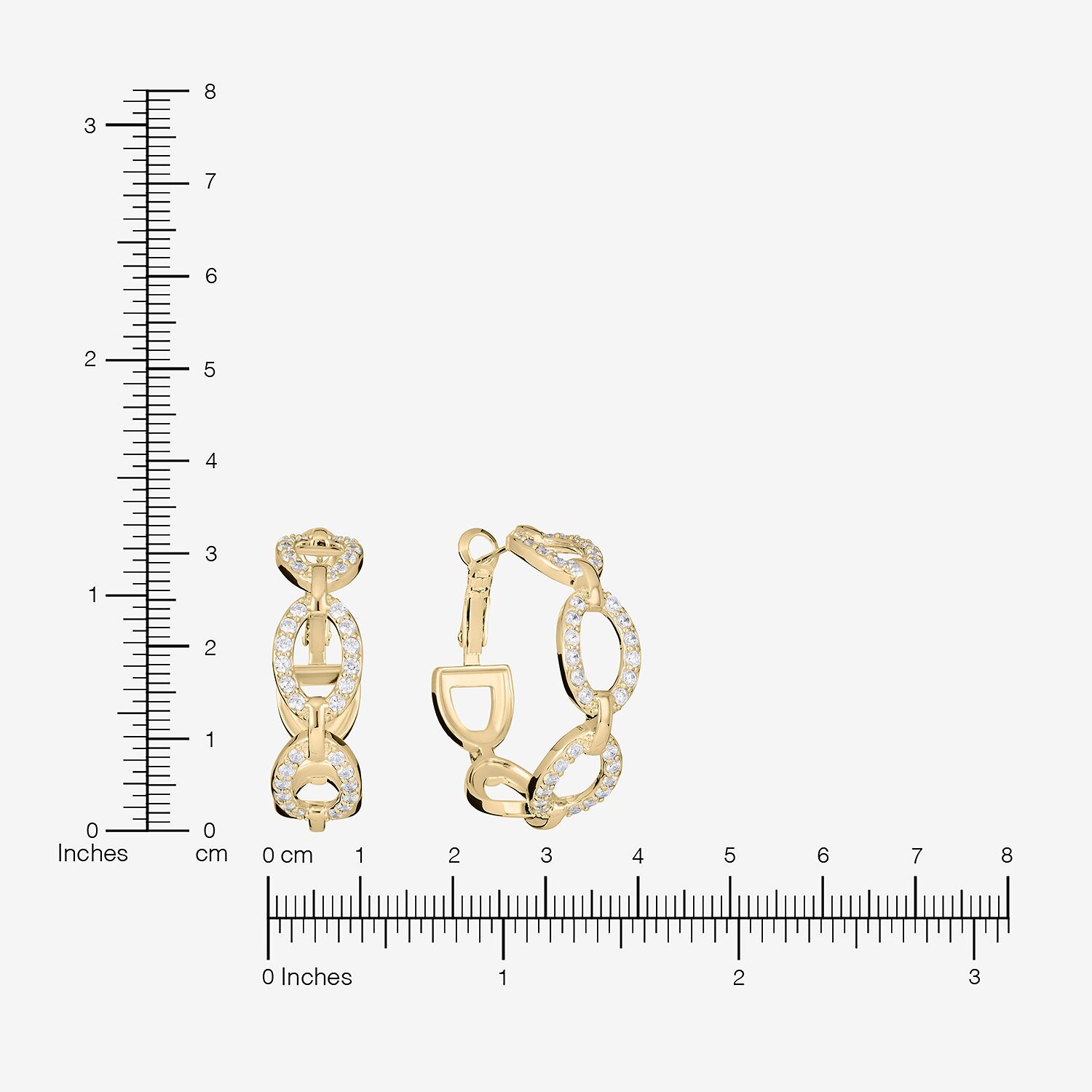 Sparkle Allure Womens Cubic Zirconia 14K Gold Over Brass 33.2mm Hoop Earrings