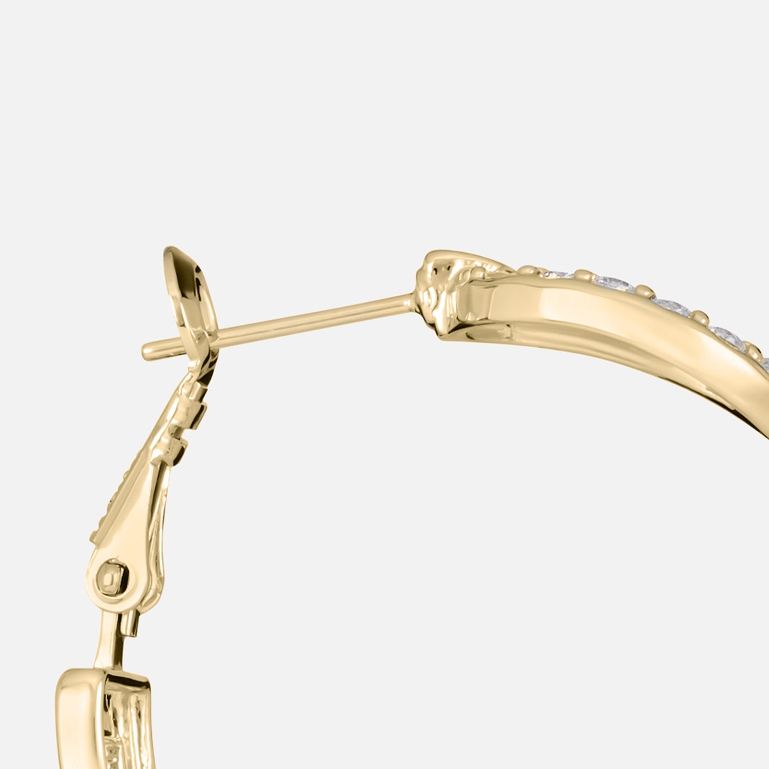 Sparkle Allure Womens Cubic Zirconia 14K Gold Over Brass 33.2mm Hoop Earrings