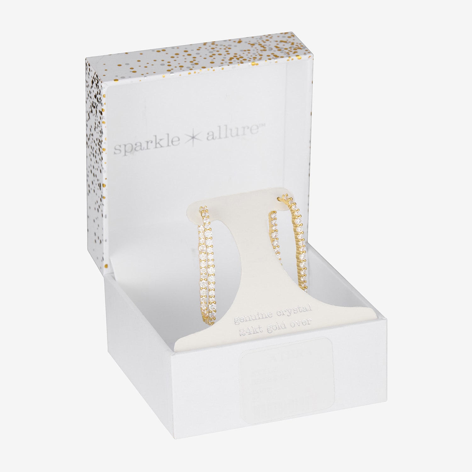Sparkle Allure Womens Cubic Zirconia 14K Gold Over Brass 39.6mm Hoop Earrings