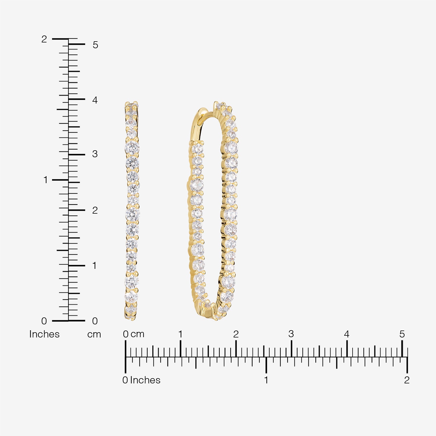Sparkle Allure Womens Cubic Zirconia 14K Gold Over Brass 39.6mm Hoop Earrings