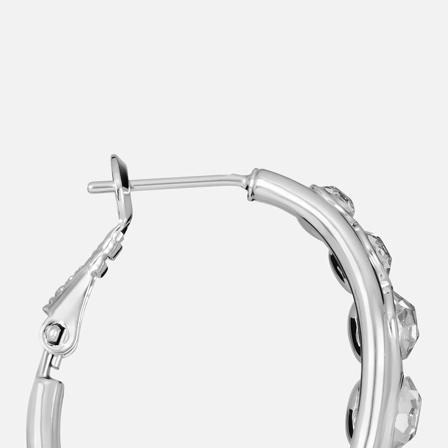 Sparkle Allure Womens Crystal 46.4mm Hoop Earrings