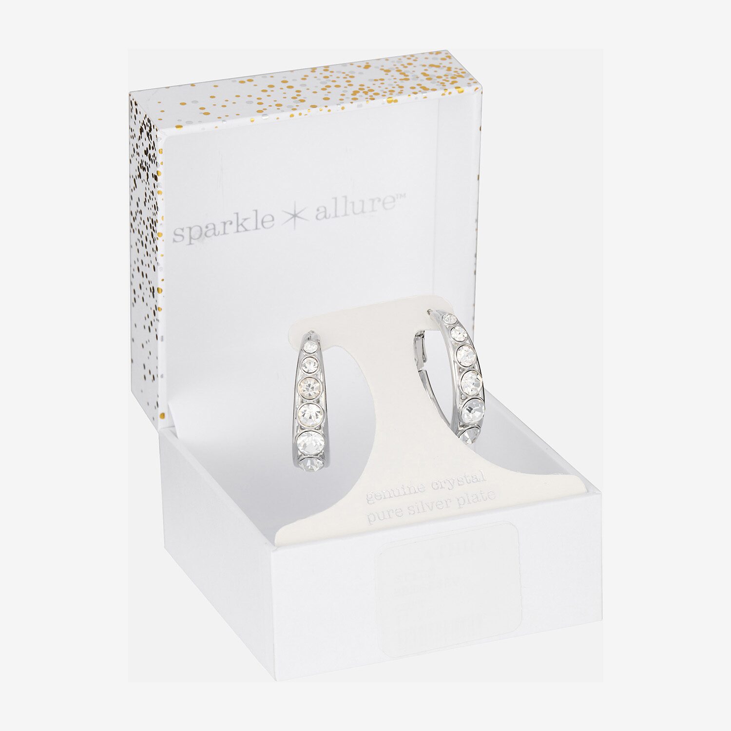 Sparkle Allure Womens Crystal 46.4mm Hoop Earrings