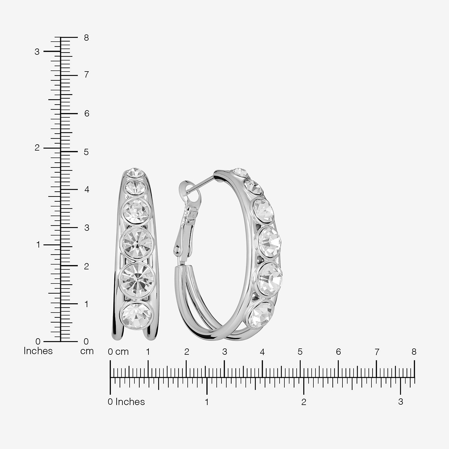 Sparkle Allure Womens Crystal 46.4mm Hoop Earrings