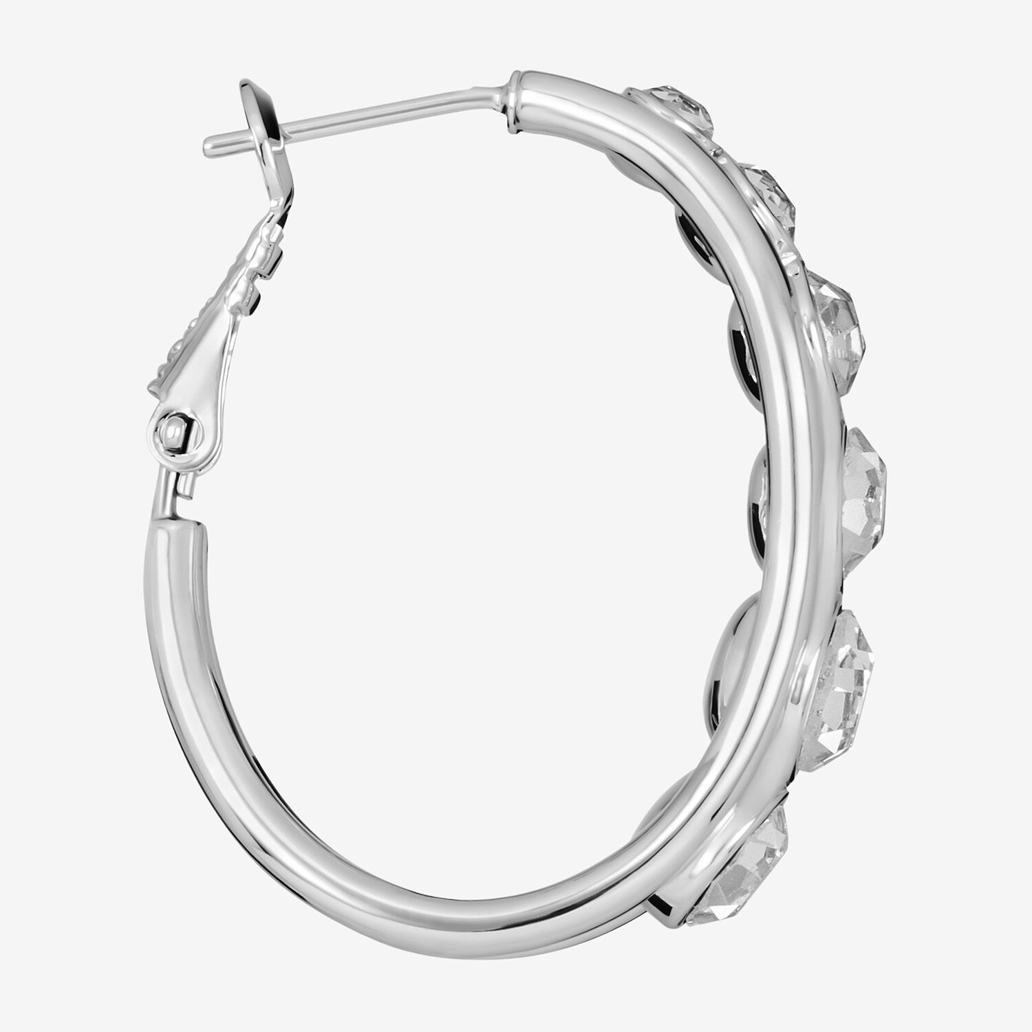 Sparkle Allure Womens Crystal 46.4mm Hoop Earrings