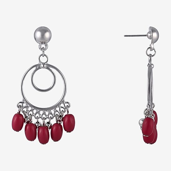 Mixit Womens Round Drop Earrings