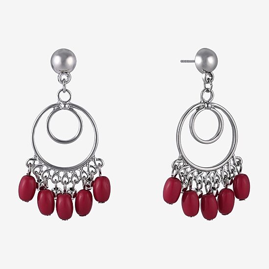 Mixit Womens Round Drop Earrings