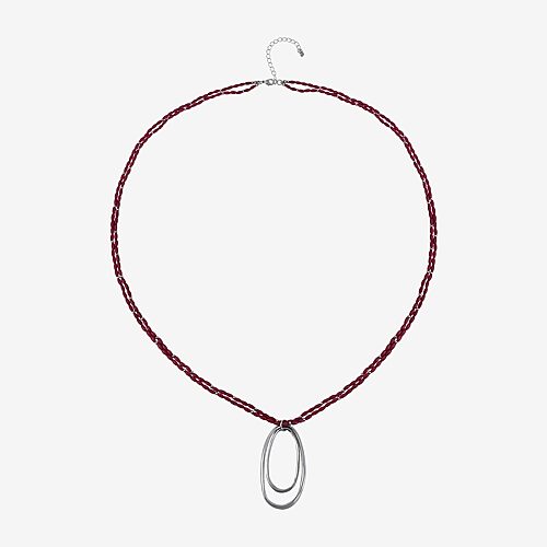 Mixit Womens 34 Inch Beaded Necklace In Red