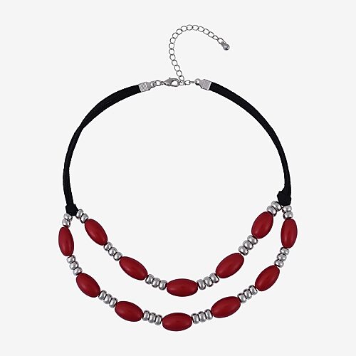 Mixit Womens 16 Inch Beaded Necklace In Red