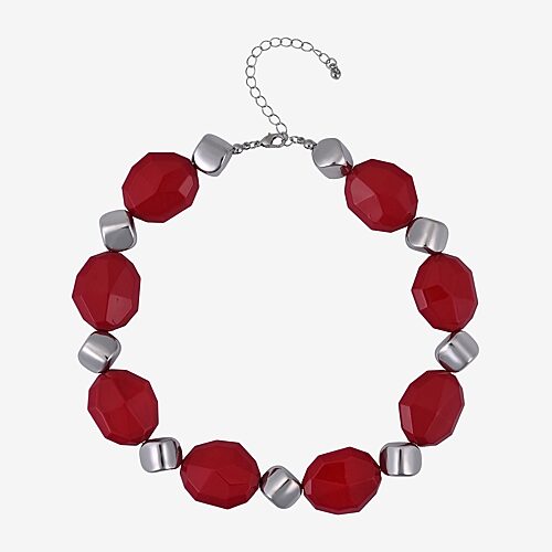 Mixit Womens 16 Inch Beaded Necklace In Red