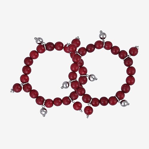 Mixit Womens Round Beaded Bracelet In Red