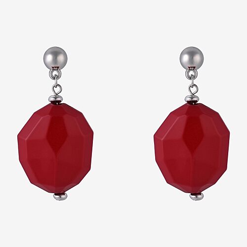 Mixit Womens Oblong Drop Earrings In Red