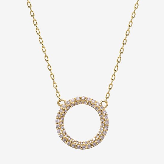 Limited Quantities! Womens 1/5 CT. Natural White Diamond 14K Gold Round 18 Inch Pendant Necklace