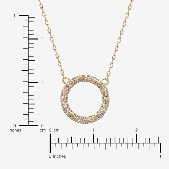 Limited Quantities! Womens 1/5 CT. Natural White Diamond 14K Gold Round 18 Inch Pendant Necklace