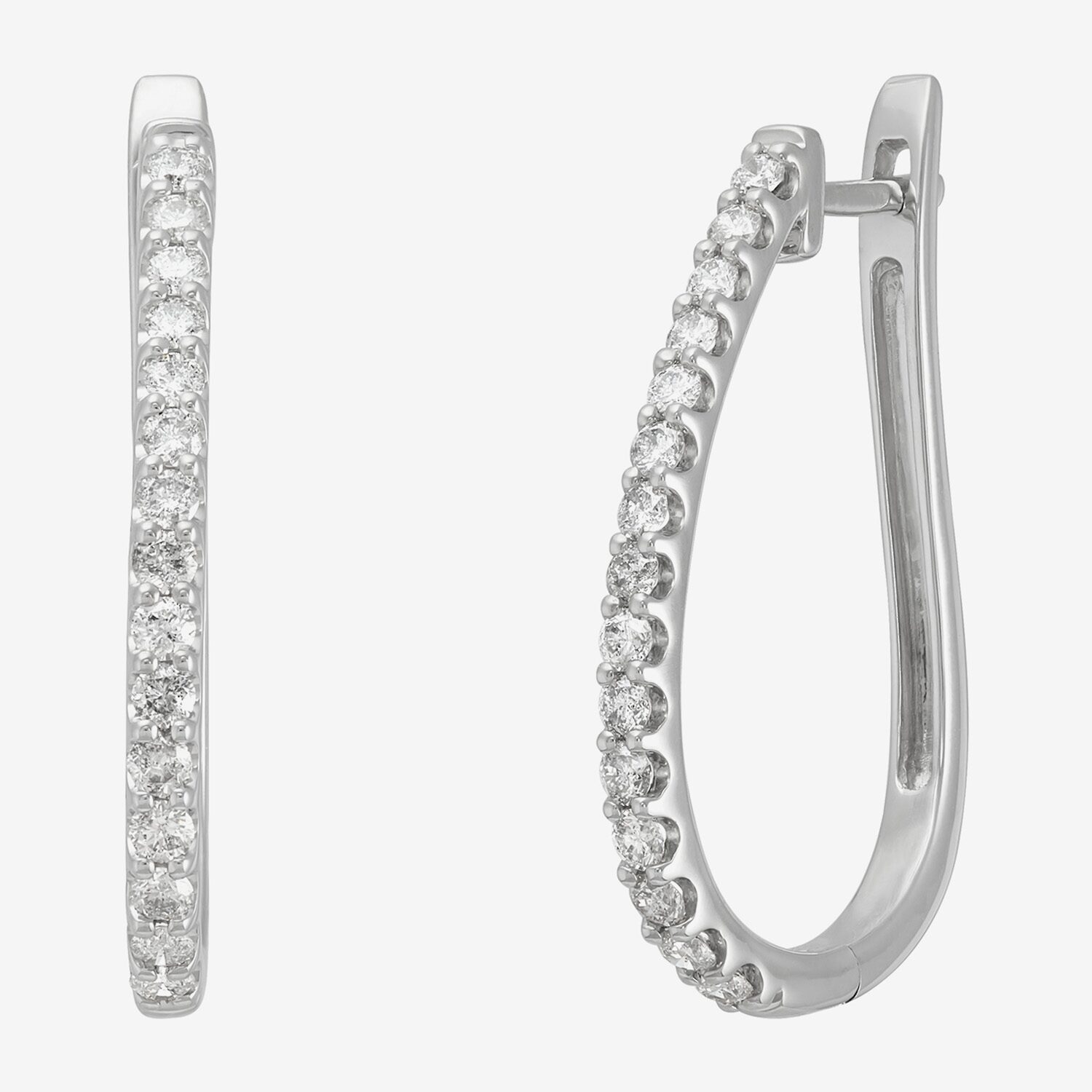 Limited Quantities! Womens 1 CT. T.W. Natural White Diamond 10K Gold 29.8mm Hoop Earrings
