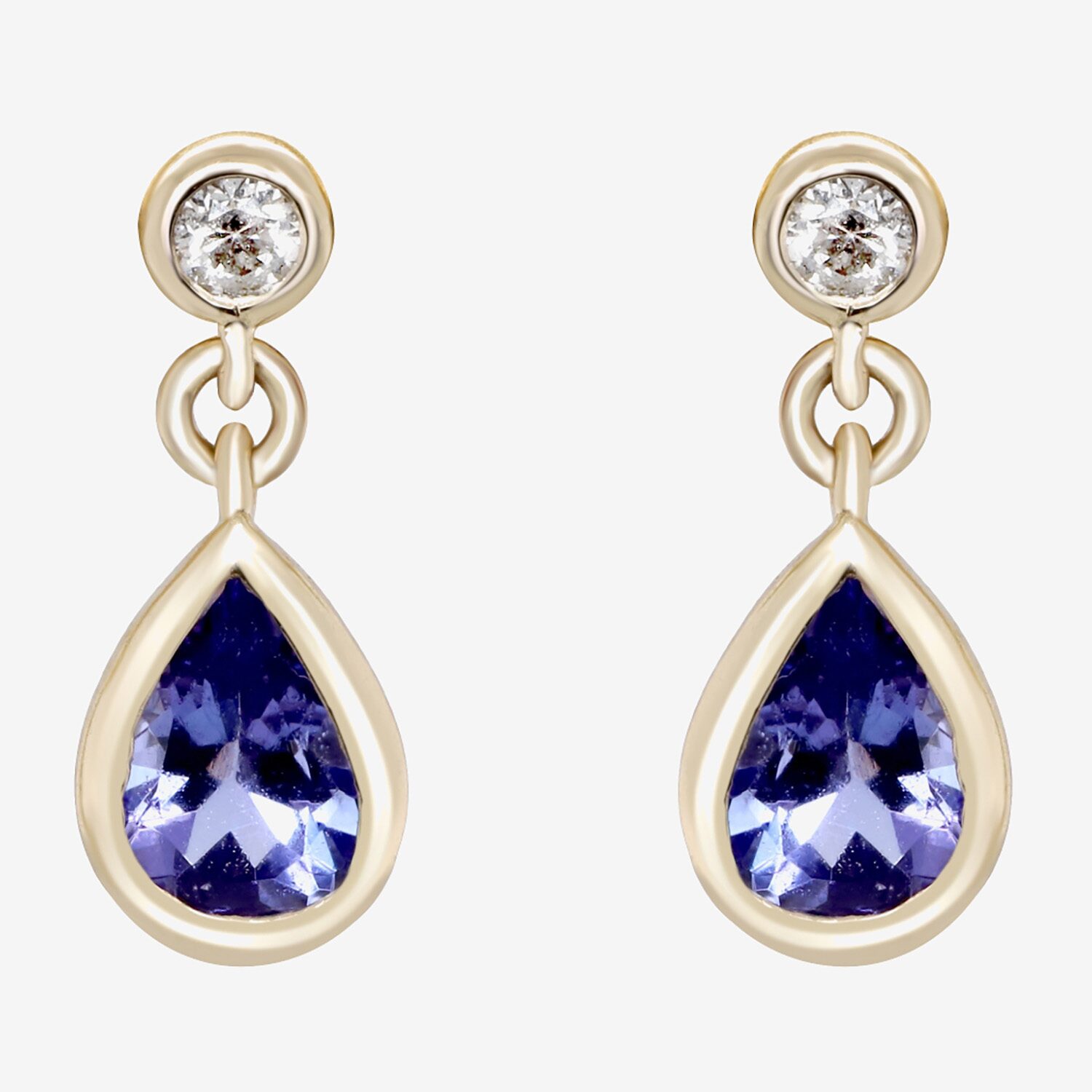 Limited Quantities! Womens Diamond Accent Genuine Blue Tanzanite 10K Gold Drop Earrings
