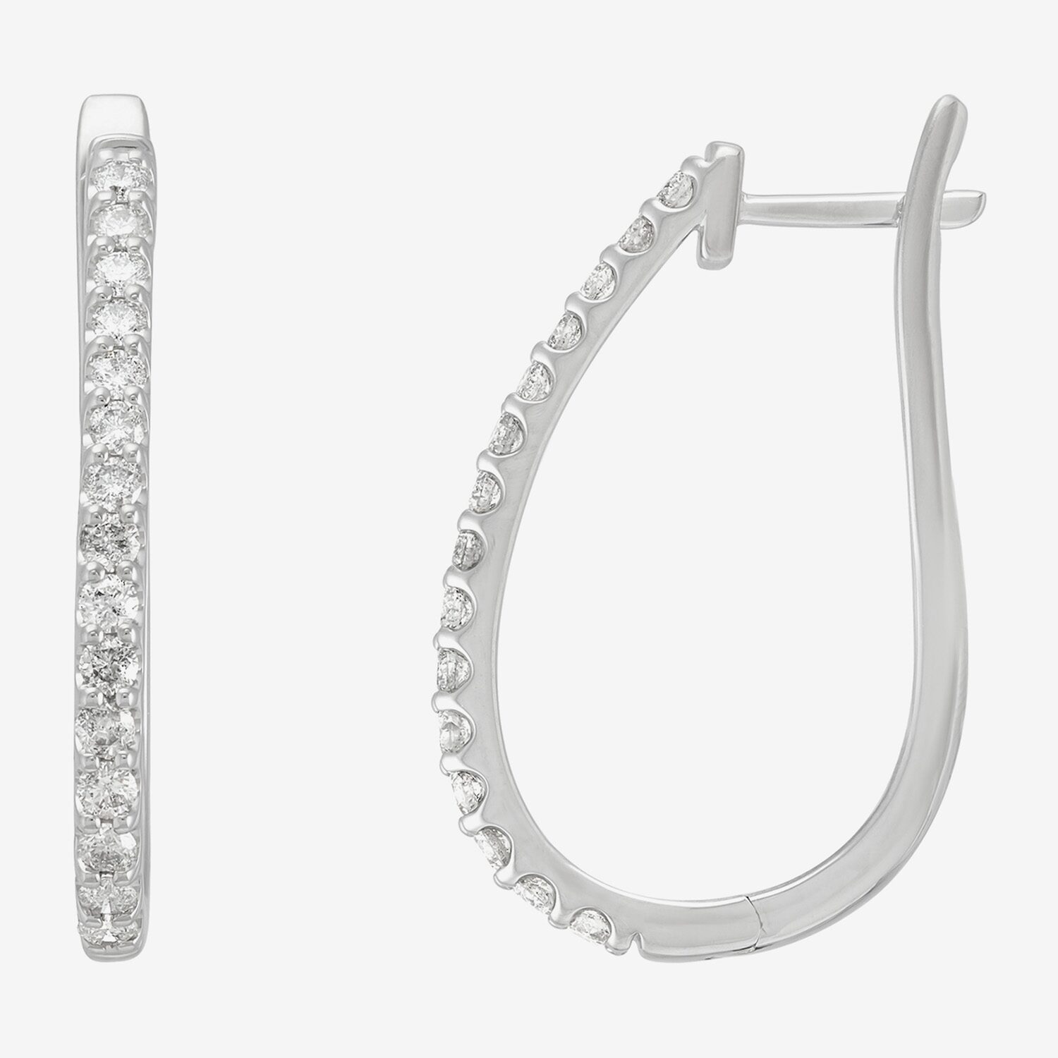 Limited Quantities! Womens 1 CT. T.W. Natural White Diamond 10K Gold 29.8mm Hoop Earrings