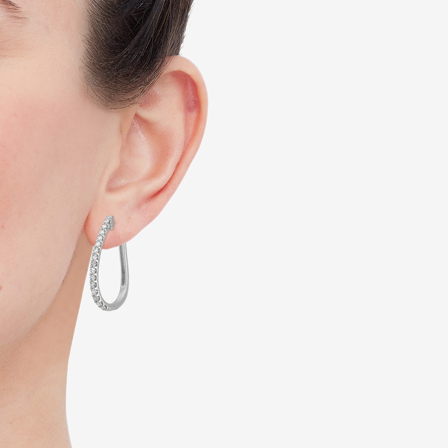 Limited Quantities! Womens 1 CT. T.W. Natural White Diamond 10K Gold 29.8mm Hoop Earrings