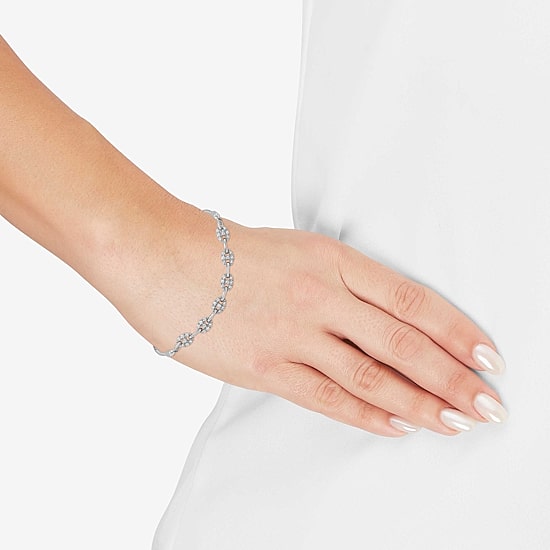 Limited Quantities! Womens 1/4 CT. T.W. Natural White Diamond Sterling Silver Bolo Bracelet