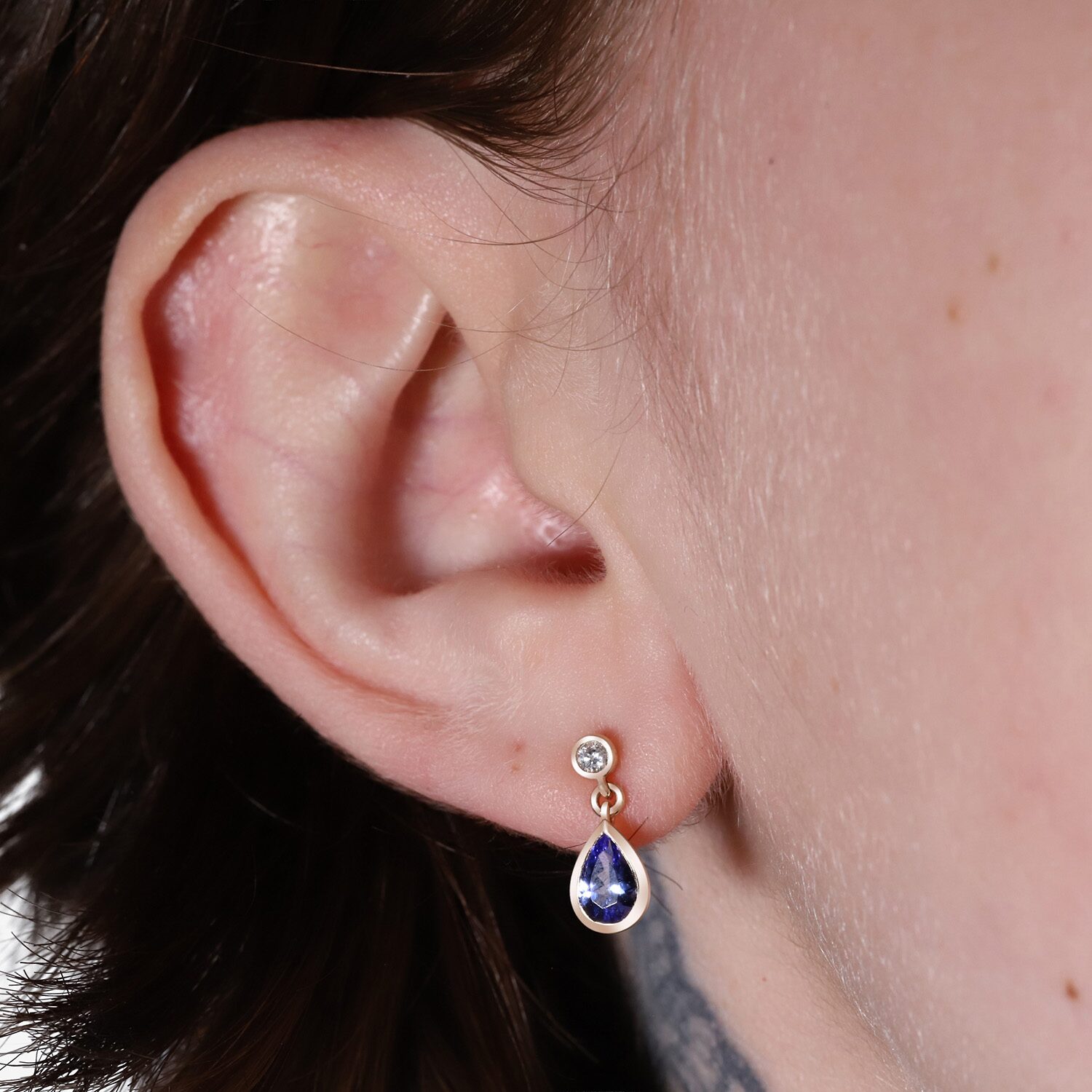 Limited Quantities! Womens Diamond Accent Genuine Blue Tanzanite 10K Gold Drop Earrings