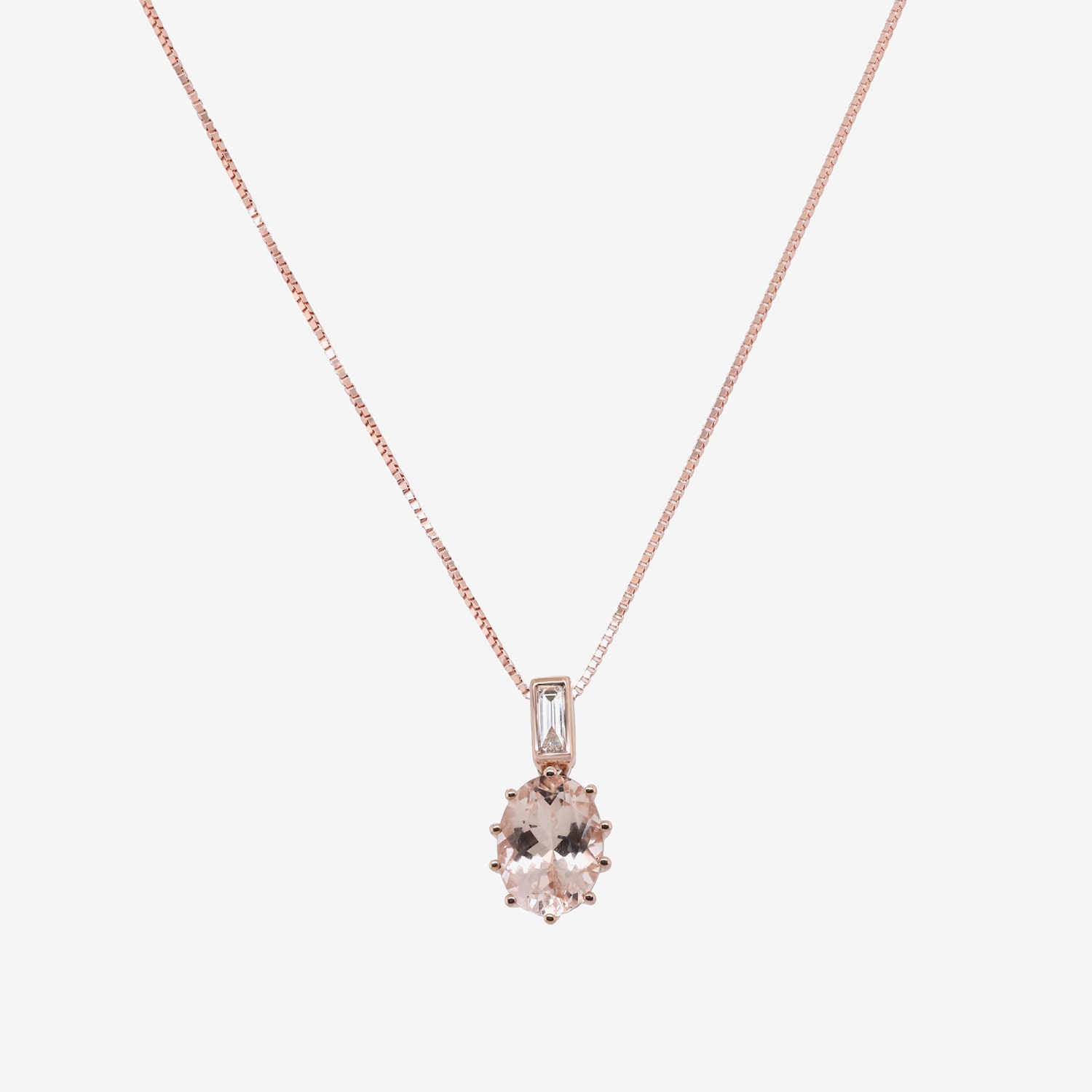 Limited Quantities! Womens Diamond Accent Genuine Pink Morganite 10K Gold Oval 18 Inch Pendant Necklace