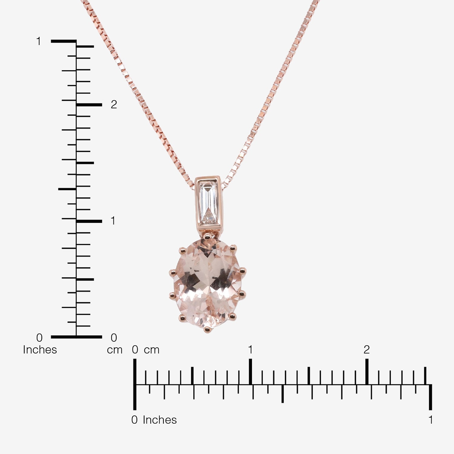 Limited Quantities! Womens Diamond Accent Genuine Pink Morganite 10K Gold Oval 18 Inch Pendant Necklace