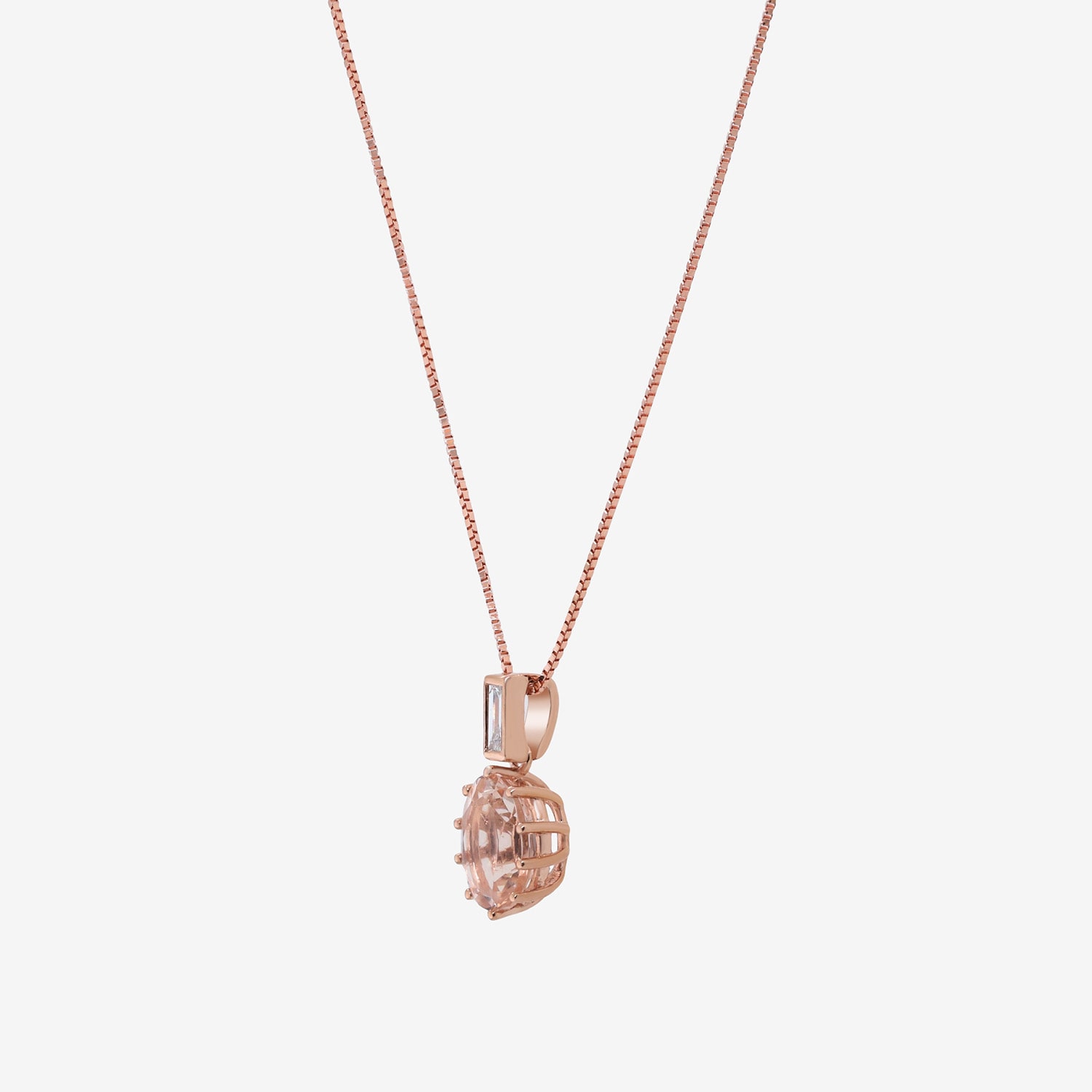 Limited Quantities! Womens Diamond Accent Genuine Pink Morganite 10K Gold Oval 18 Inch Pendant Necklace