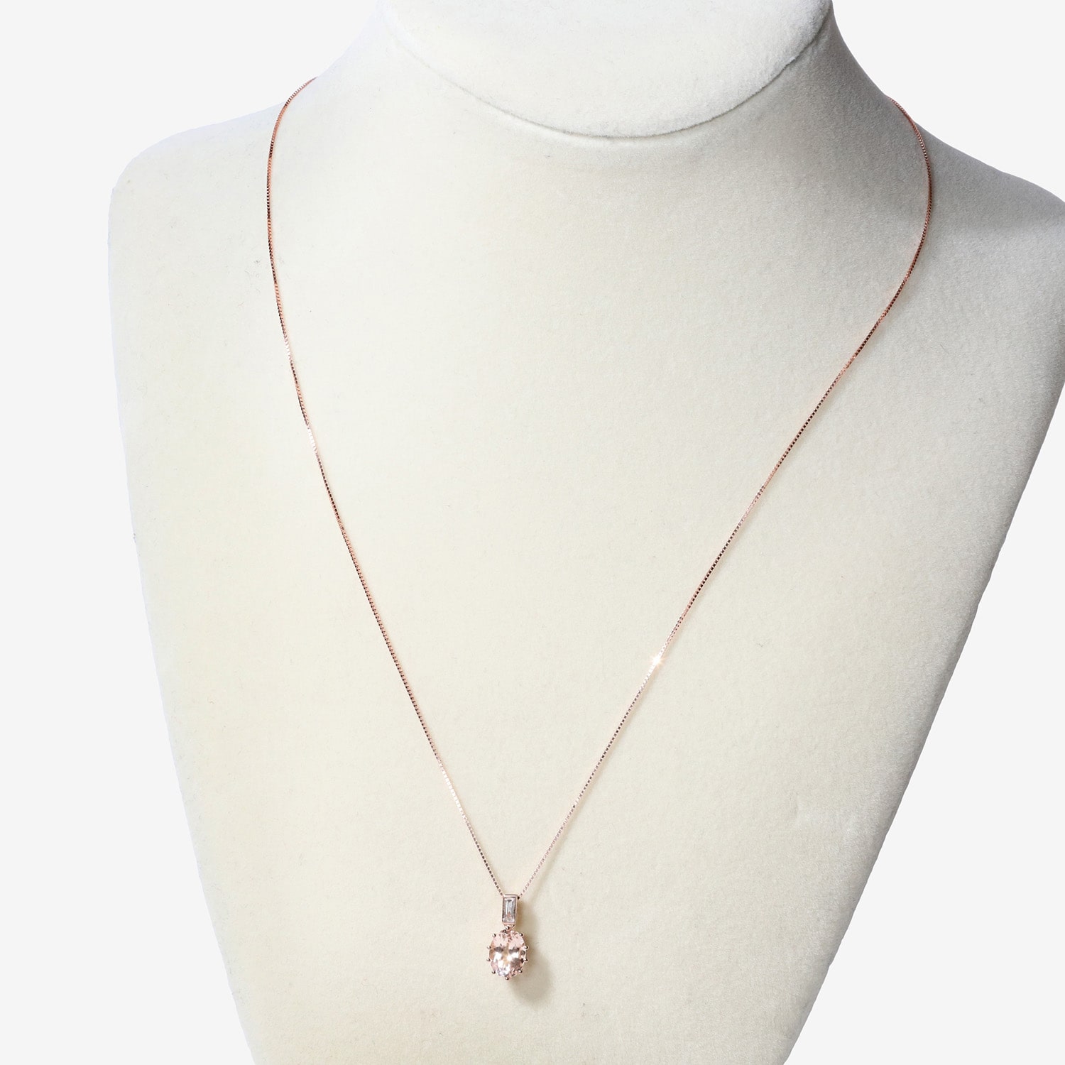 Limited Quantities! Womens Diamond Accent Genuine Pink Morganite 10K Gold Oval 18 Inch Pendant Necklace