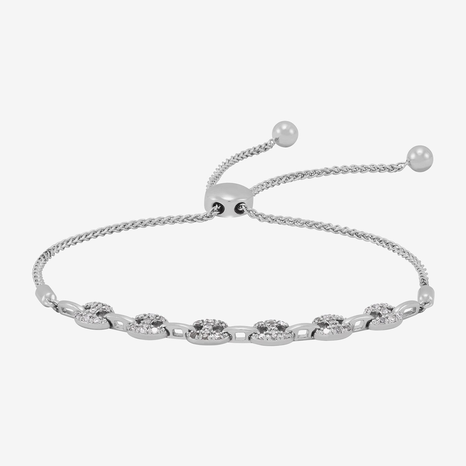 Limited Quantities! Womens 1/4 CT. T.W. Natural White Diamond Sterling Silver Bolo Bracelet
