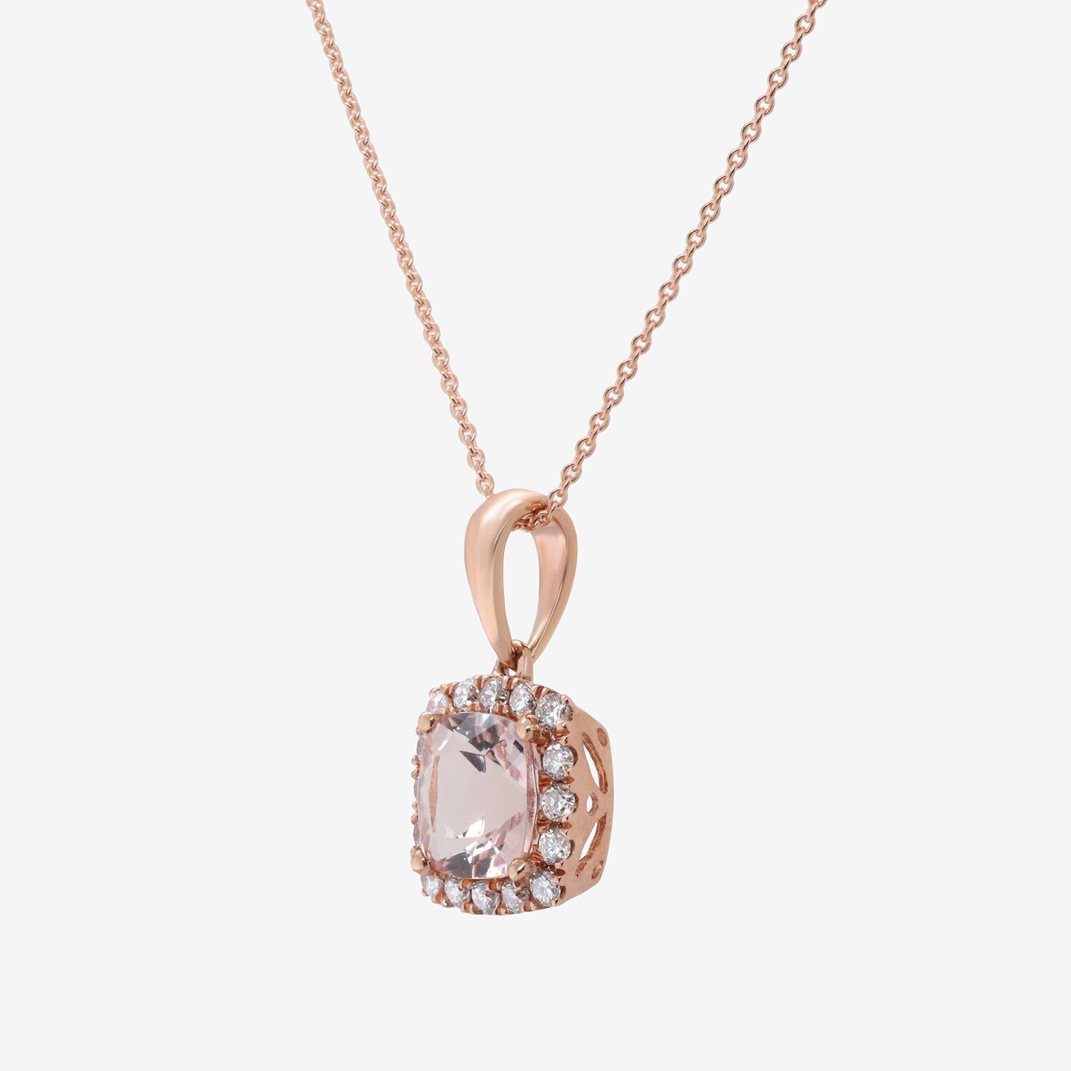 Limited Quantities! Womens 1/6 CT. T.W. Genuine Pink Morganite 10K Gold Cushion 18 Inch Pendant Necklace