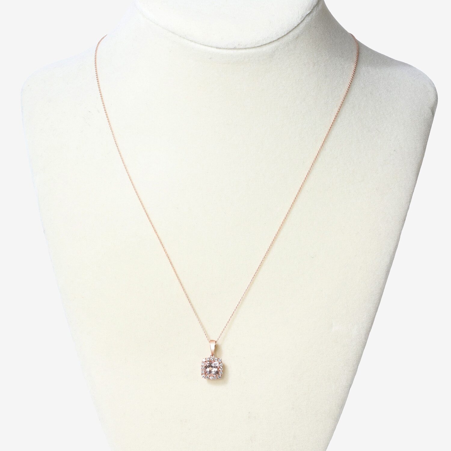 Limited Quantities! Womens 1/6 CT. T.W. Genuine Pink Morganite 10K Gold Cushion 18 Inch Pendant Necklace