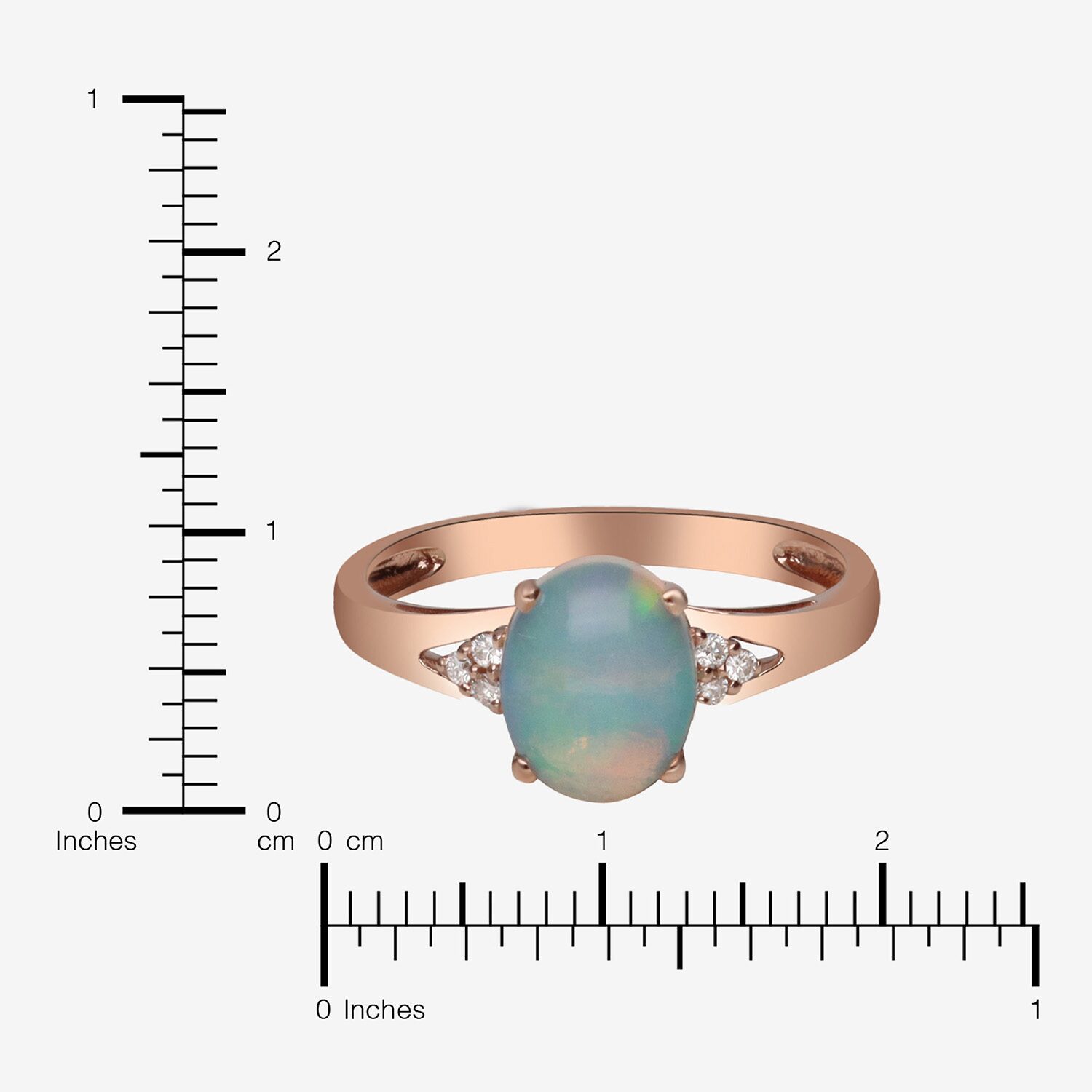 Limited Quantities! Womens Diamond Accent Genuine White Opal 10K Gold Oval Cocktail Ring